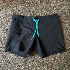Athleta Grey and Blue Board Shorts Quick-Dry Swim